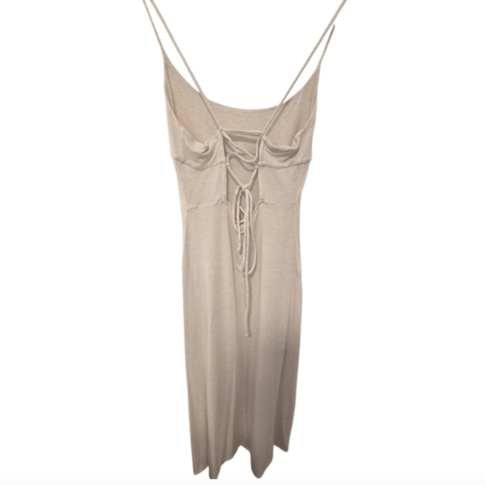 Wilfred Open Back Midi Dress Gold Camel Size Large Dreamweaver - Picture 6 of 7